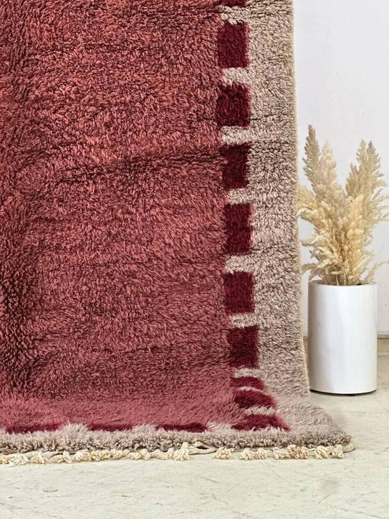 Tapis tissé à la main 150x250 cm, laine, bordeaux, gris, beige, Maroc – Wool, Cotton (photo 4 of 6)