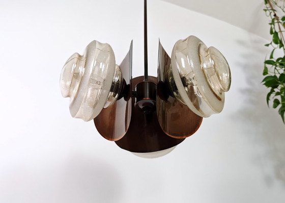 Image 1 of Lampadario Sputnik Vintage / Lampada a sospensione in rame / Plafoniera / Lampada a sospensione / Jugoslavia anni '70 / Illumina