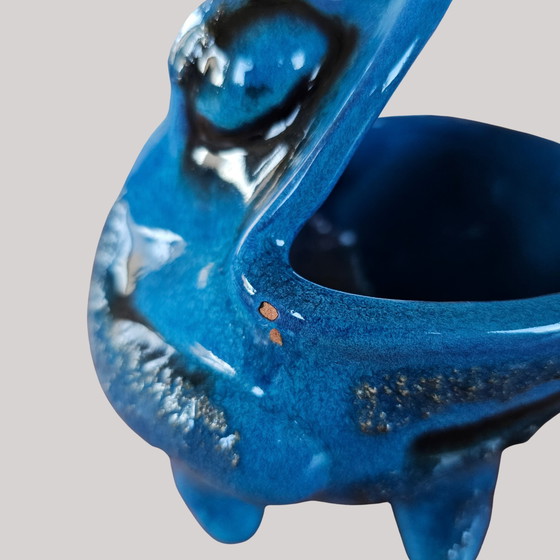 Image 1 of Frosch Carstens Tönnieshof Keramik Fat Lava blauwzwart snackkom uit de jaren 70, West-Duits aardewerk