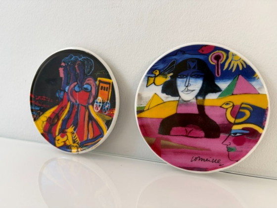Set 2 sottobicchieri in ceramica Corneille, Arte Cobra, Accessori da tavola, Multicolore, Modern (foto 3 di 8)