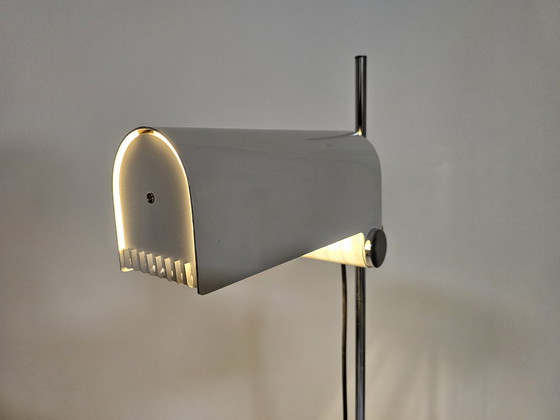 Image 1 of Lampada da terra in metallo bianco Braun Feldweg per Doria Leuchten anni '60