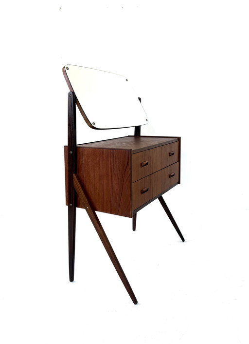 Vintage Danish teak dressing table with mirror '60