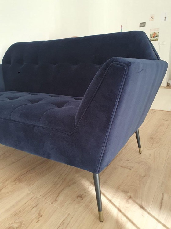 Dutchbone Kate sofa, Blue velvet, 2 seaters (photo 3 of 5)