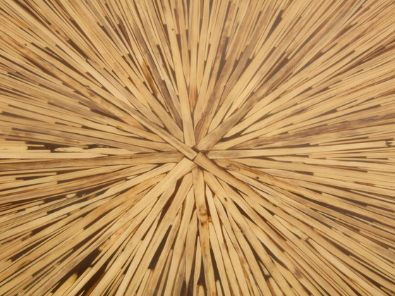 Image 1 of Couchtisch aus eingelegtem Bambus und Messing 1980