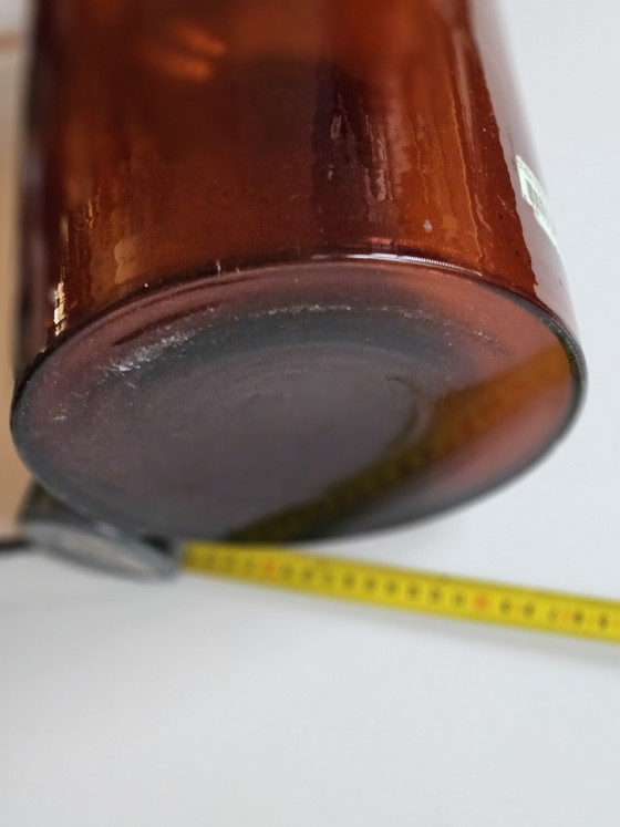 Grote Vintage Retro Medicijnpot Bruin Rookglas Jaren '40-'50 – Bonusan, Decoratieve objecten (photo 8 of 12)