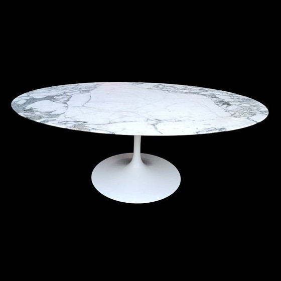 Image 1 of Tavolino ovale da caffè Tulip di Eero Saarinen Knoll International, 105 cm, fantastico marmo dei primi anni '60