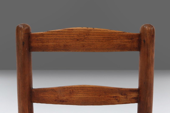 Image 1 of Französischer Wabi-Sabi-Stuhl aus Holz und Korbgeflecht, 1850er Jahre