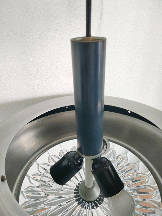 Vintage Mid-Century Space Age UFO Pendant Lamp/ Aluminum & Cut Glass (1960s/1970s) – Ceiling lights, Other (photo 11 of 27)
