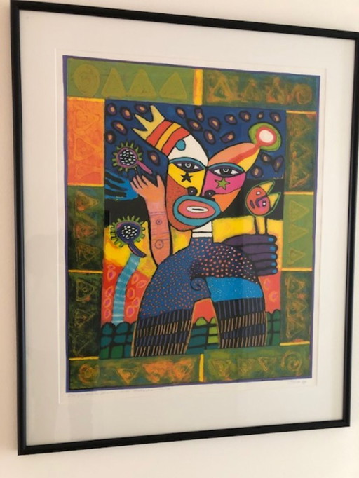 Large framed screen print Clemens Briels