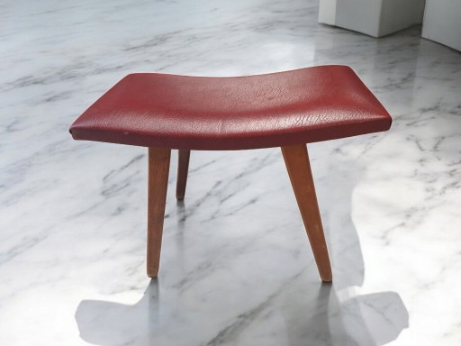 2151 Vintage Sechziger Jahre Skai Fußhocker