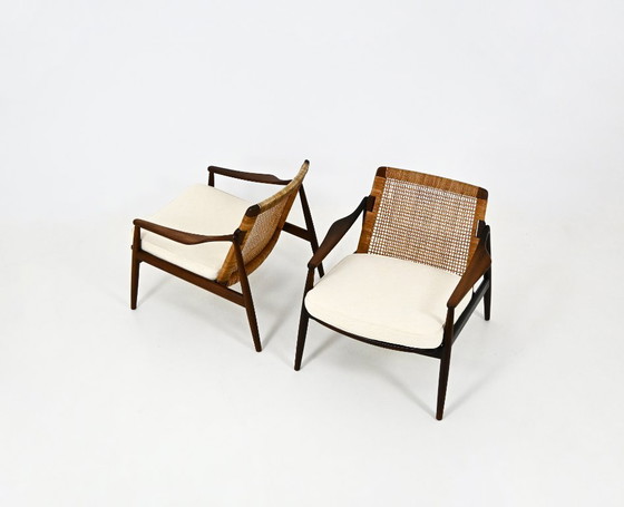 Sessel "Model 400" von Hartmut Lohmeyer für Wilkhahn, 1950er, 2er Set – Rattan, Textile (photo 2 of 12)