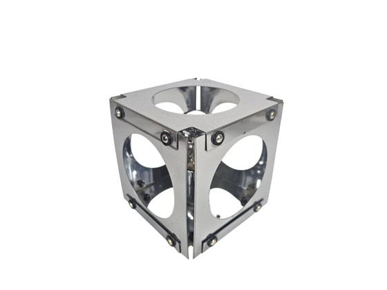 Image 1 of Vintage Cube lamp - tafellamp - verchroom staal - 1970's