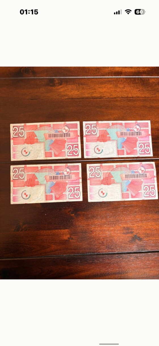Image 1 of Nostalgie : 4 billets de 25 florins