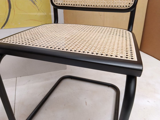 Image 1 of ALIVARMVSEVM 104. SET of 2 CESCA B32 Chairs (NEW) in Black Frame Limited Edition 