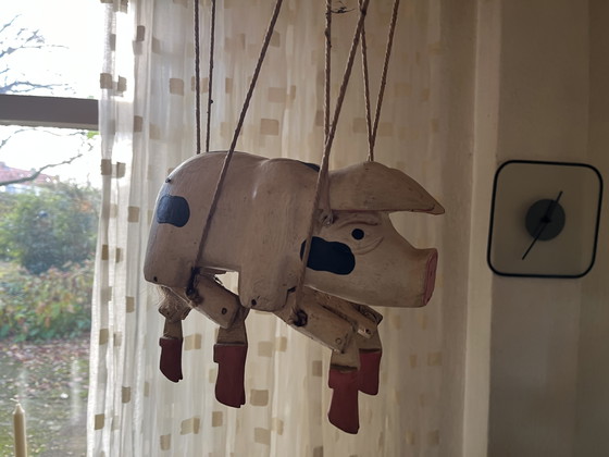 Image 1 of Collection of wooden animal marionettes