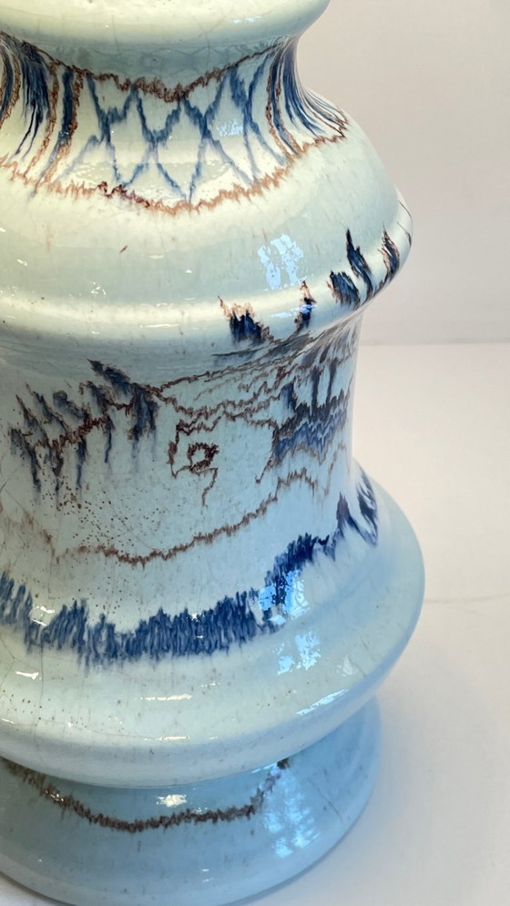 Image 1 of Vintage blauwe keramische lamp