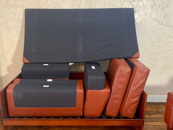 Image 1 of Set di divano a 2 posti e 1 poltrona korium km 3/1 di Tito Agnoli per Matteo Grassi, Italia, anni Ottanta.