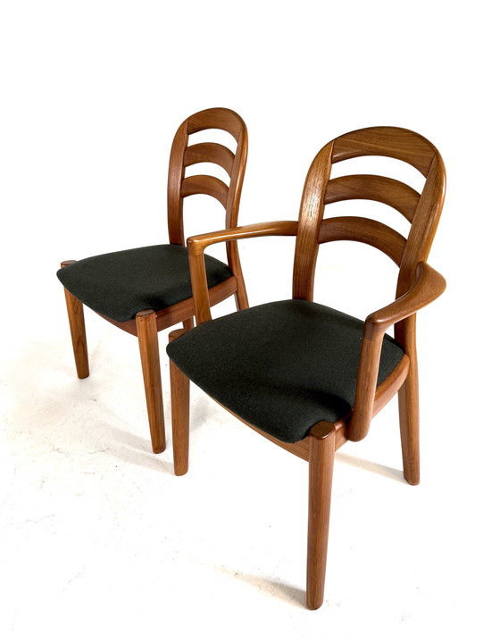 Image 1 of 8 sedie da pranzo Koefoeds Hornslet anni '80 restaurate