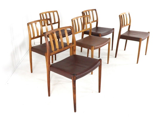 Image 1 of Set di 6 sedie Niels O Møller vintage in palissandro modello 83