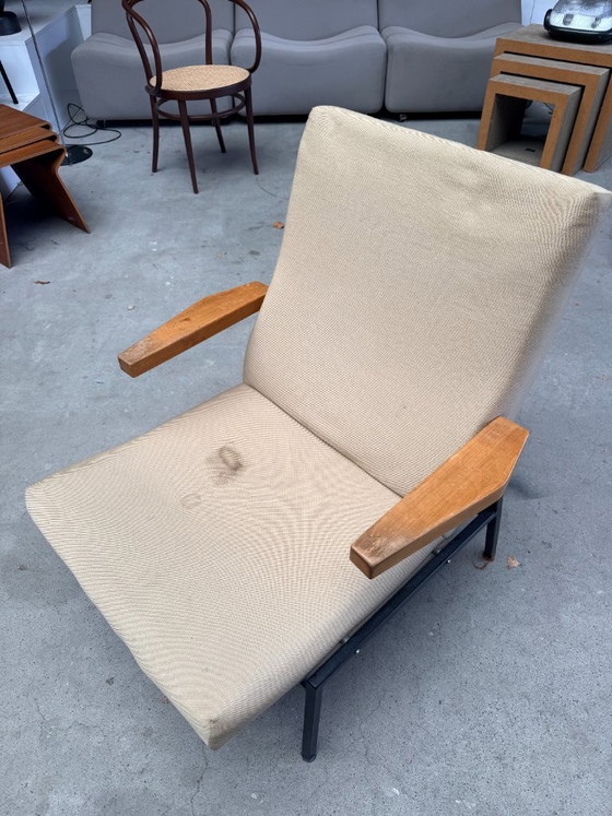 Vintage 't Spectrum fauteuil,  Martin Visser, Textiel, Metaal, Beige (foto 4 van 12)