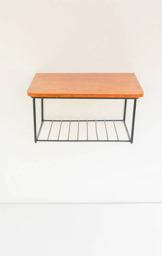 Vintage Zwevend Wandrek, Teak String Rack Jaren 60 Design – Scandinavian (photo 13 of 15)