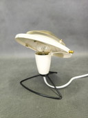 Lampe de table tchèque Zukov, style « ère spatiale », laiton et métal blanc, années 1970
