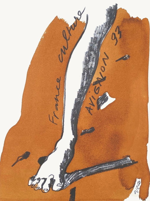 Henri Cueco Expo 93 - Festival d'Avignon Frankrijk Cultuur originele poster 1993