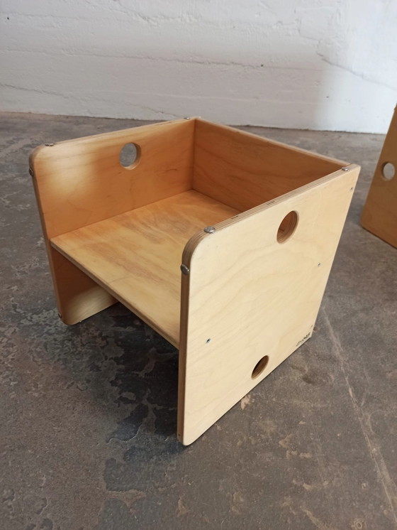 Image 1 of Conjunto Montessori de mesa y sillas de madera para niños