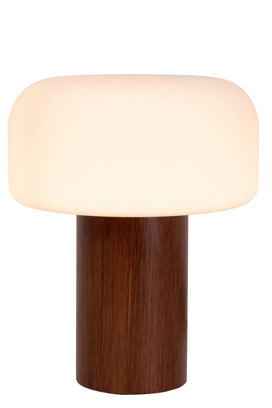 Lampe de Table Lucide Kenan - Aspect Bois Foncé - Japandi (photo 5 of 5)