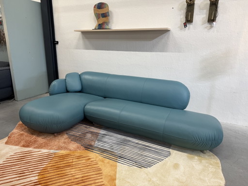 Leolux Pulla Hoekbank Senso blauw leer