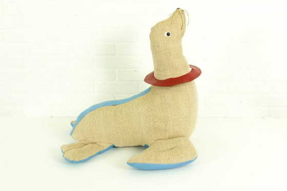 Image 1 of Großes therapeutisches Robben-Spielzeug aus Jute und Leder von Renate Müller, 1960er Jahre