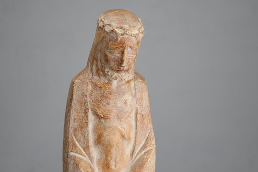 Religious Statue Jesus Christ in Art Deco Style by Belgian Artist André Teackens