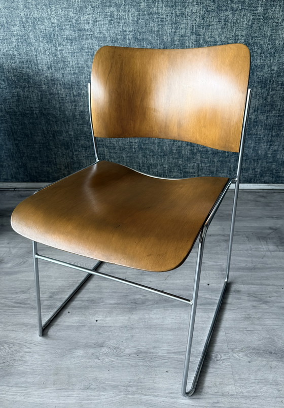 Image 1 of Set aus 4 HOWE 40/4 Stühlen – David Rowland – Bugholz und Stahl