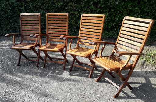 4 Hattersley Collection bistrostoelen met hoge rug, inklapbaar
