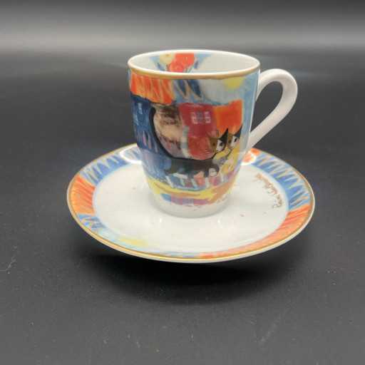 Goebel Rosina Wachtmeister Passeggiata – Mocca Cup with Saucer – Cat Motif