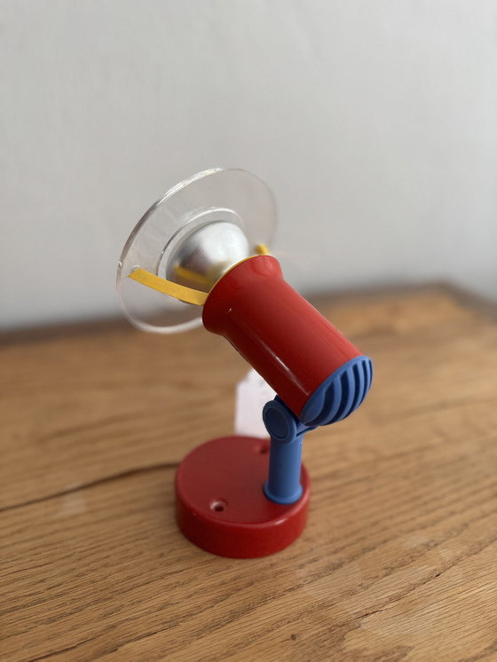 Image 1 of Vintage spotlight by Massive for IKEA in yellow/blue/red 80s.