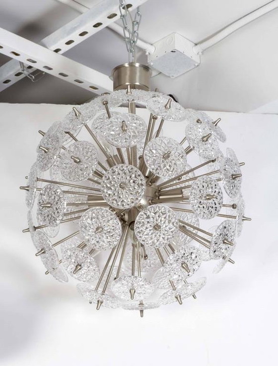 Image 1 of St Lambert Faceted Glass Roundel Sputnik Chandelier