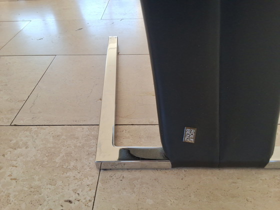 Image 1 of eetkamestoelen Rolf Benz 7800 zwart leer 4x