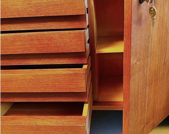 Image 1 of Sistema de estanterías y armarios con dibujo, Italia 1950,s