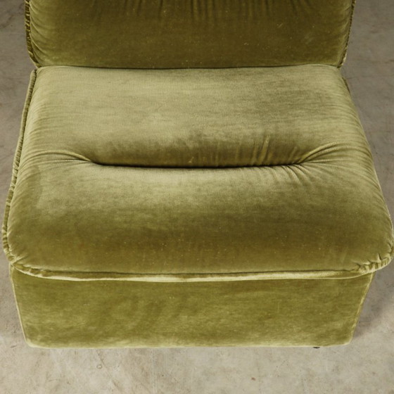Image 1 of Mid-century modular sofa – green velvet – 1970s