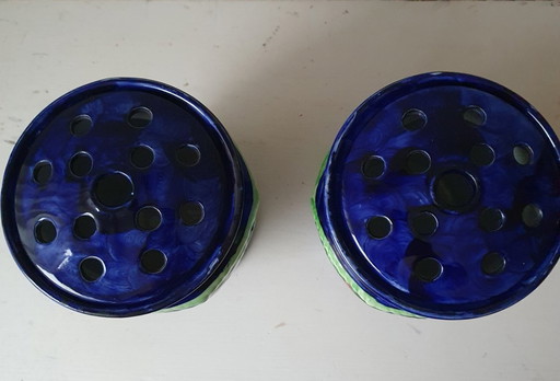 Two "pique fleurs" vases by Maling Pottery England