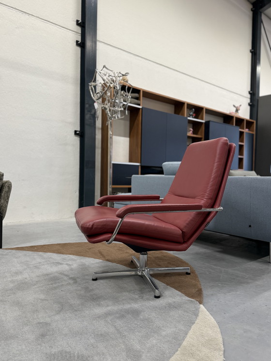 Image 1 of Gelderland 400 Sessel Rotes Leder Design Stuhl