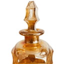 Vintage Jeanette Carnival glass perfume bottle decanter, peach, 1930s