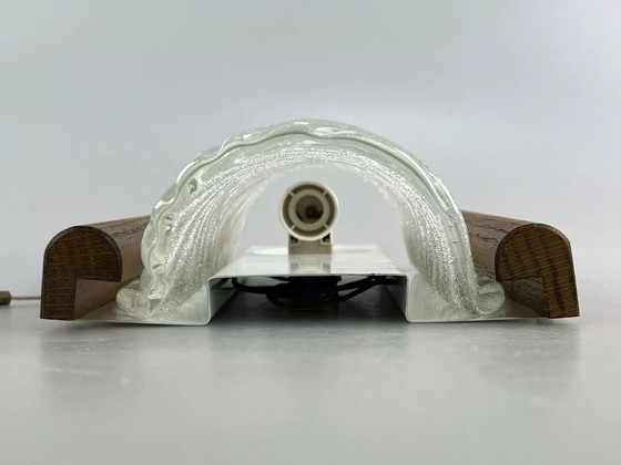 Image 1 of Lampada da parete anni '60 e '70 Fischer Leuchten Germany Applique da parete Design in vetro ghiacciato