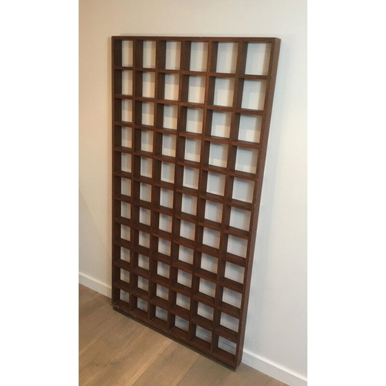 Image 1 of Vintage exotic wood divider shelf, 1970