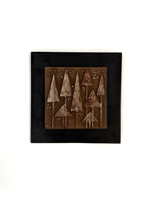 Azulejo de pared de cerámica vintage de los años 70