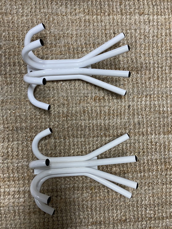 Image 1 of Two vintage heavy metal coat racks