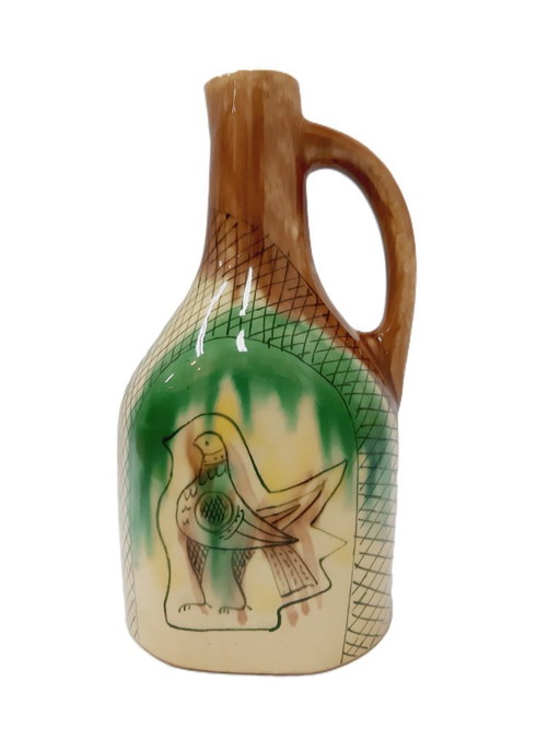 Brocca in ceramica smaltata vintage, brocca 23 cm