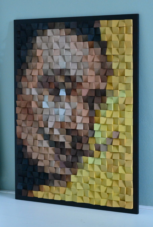 Houten Kunst "Portret van Dali