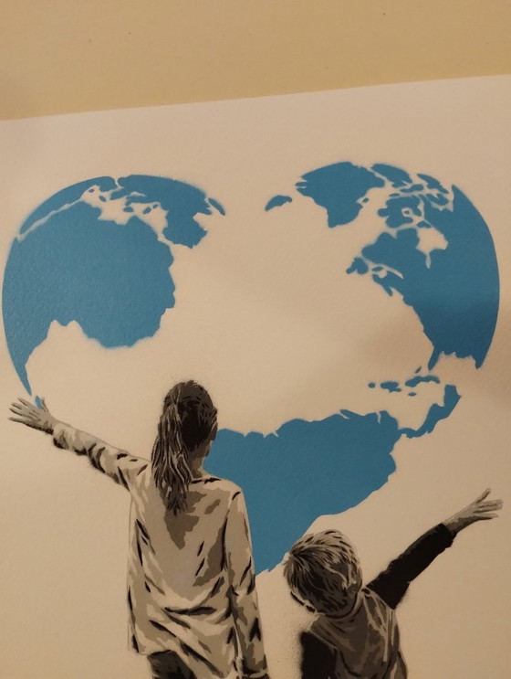 Image 1 of ALESSIO B - Mi mundo - Litografía enmarcada del artista